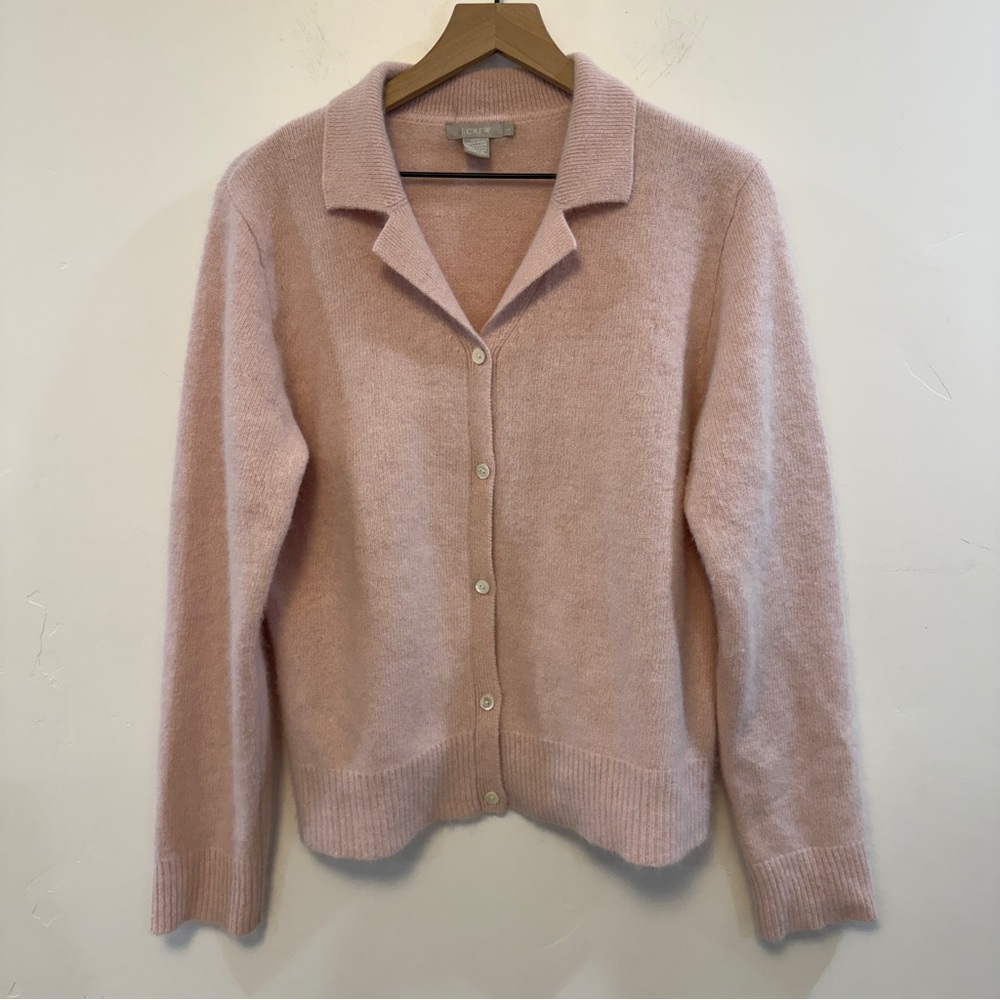 J. Crew Soft Pink Collared Button-Front Lambswool… - image 5